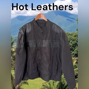 Hot Leathers-Motorcycle Jacket Men’s XXXL. Black nylon/faux leather. Like new!!!